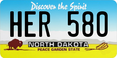 ND license plate HER580