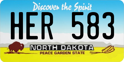 ND license plate HER583