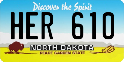 ND license plate HER610