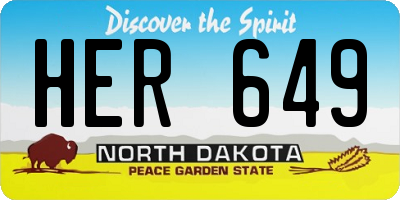 ND license plate HER649