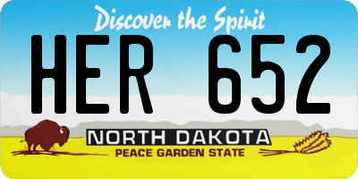 ND license plate HER652
