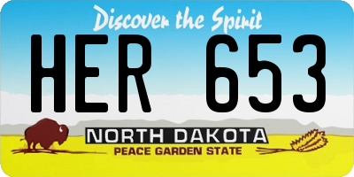 ND license plate HER653