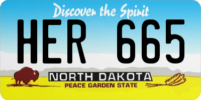 ND license plate HER665