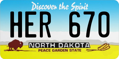ND license plate HER670