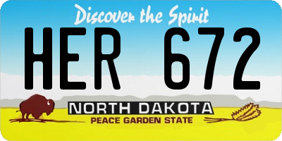 ND license plate HER672