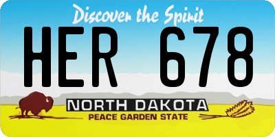 ND license plate HER678