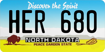 ND license plate HER680