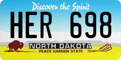 ND license plate HER698