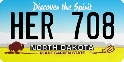 ND license plate HER708