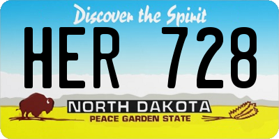 ND license plate HER728