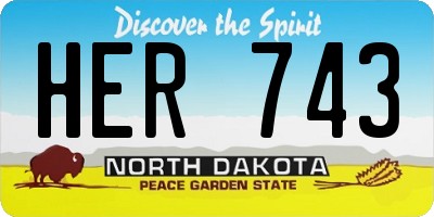 ND license plate HER743