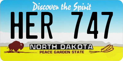 ND license plate HER747