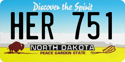 ND license plate HER751