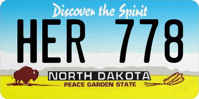 ND license plate HER778