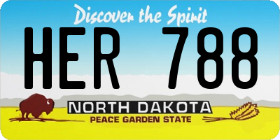 ND license plate HER788