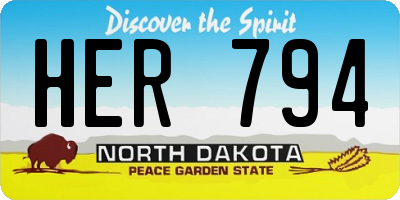 ND license plate HER794