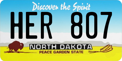 ND license plate HER807