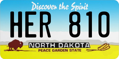 ND license plate HER810