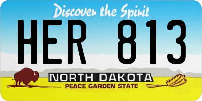 ND license plate HER813