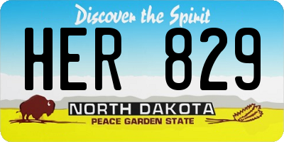 ND license plate HER829