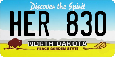 ND license plate HER830