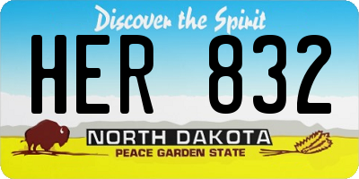 ND license plate HER832