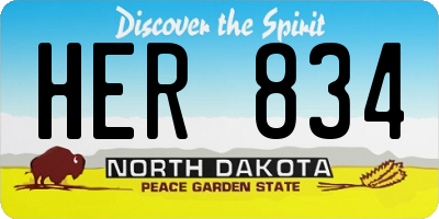 ND license plate HER834