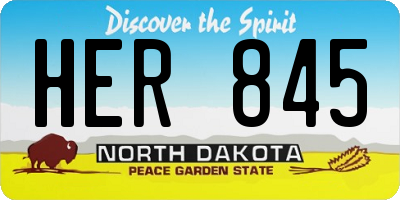 ND license plate HER845