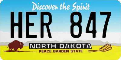 ND license plate HER847