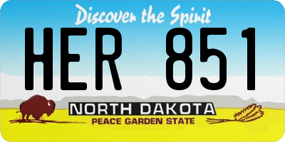 ND license plate HER851
