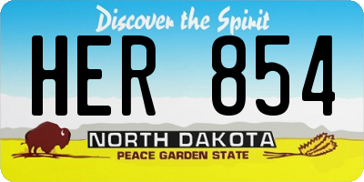 ND license plate HER854
