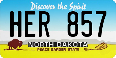 ND license plate HER857