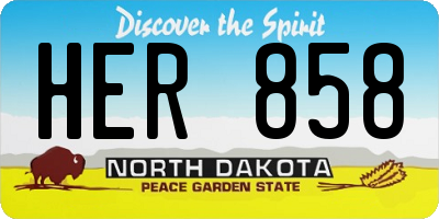 ND license plate HER858