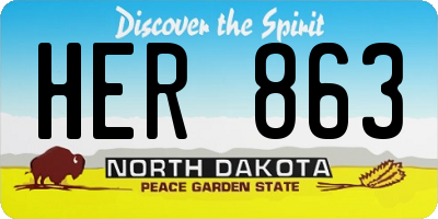 ND license plate HER863