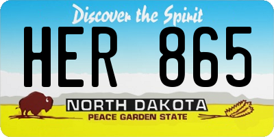 ND license plate HER865