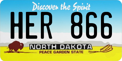 ND license plate HER866
