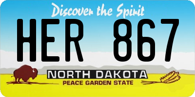 ND license plate HER867