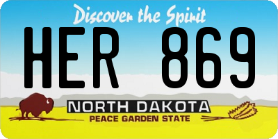 ND license plate HER869