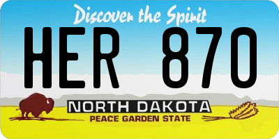 ND license plate HER870