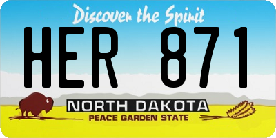 ND license plate HER871
