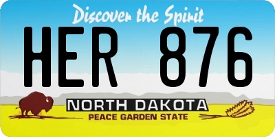 ND license plate HER876