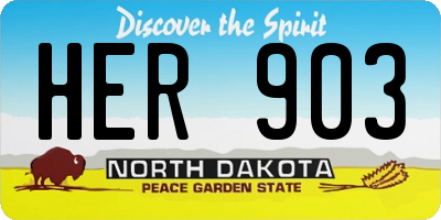 ND license plate HER903