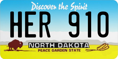 ND license plate HER910