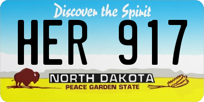 ND license plate HER917