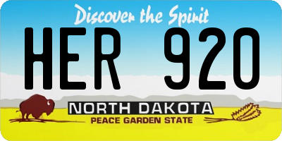 ND license plate HER920
