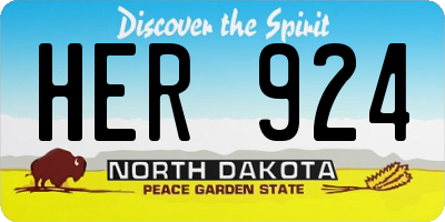 ND license plate HER924