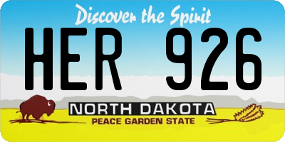ND license plate HER926