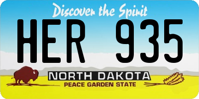 ND license plate HER935