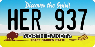 ND license plate HER937