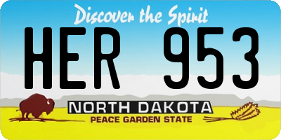 ND license plate HER953